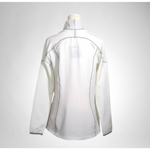 Eddie Bauer Womens Medium Stratify Rain Jacket Full Zip White NWT - Picture 2 of 9